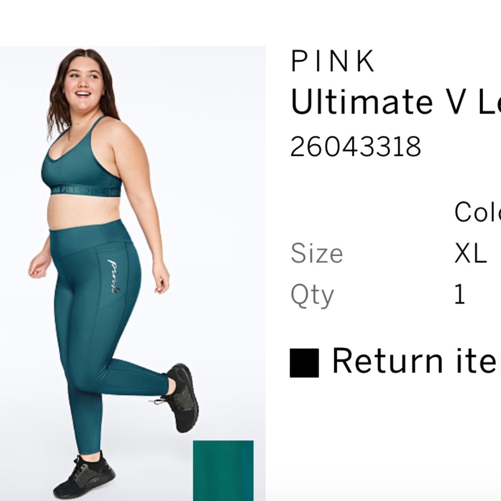 VS Pink Ultimate V Pocket Legging XL - Teal 2020